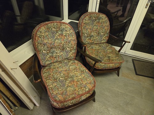 Ercol 203 easy chairs oak - easy,